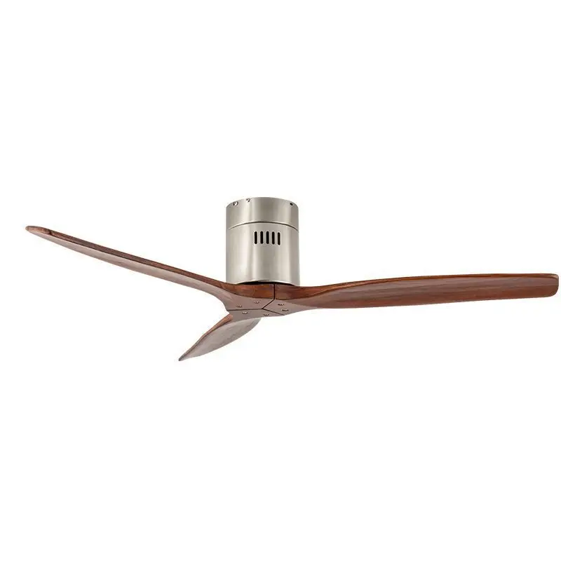 Brushed 3 Wooden Blade DC 85V-260V Motor Decorative Ceiling Fan Ventilator Light Remote Control 52Inch