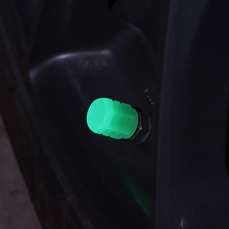 1/4Pcs Luminous Valve Caps Fluorescent Green Blue Night Glowing Car Moto Bicycle Wheel Styling Tyre Hub Universal Cap Decor