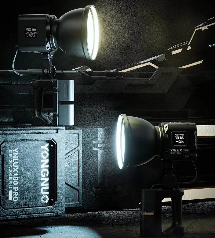 YONGNUO YNLUX100 PRO 업그레이드 120W 2700K-6500K 휴대용 야외 COB LED 경량 사진 스튜디오 틱톡