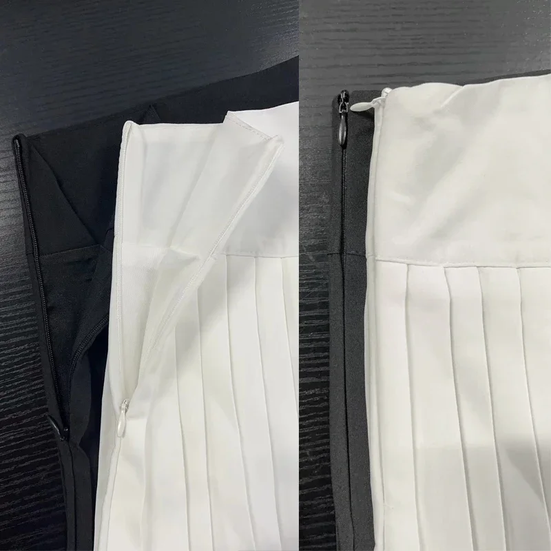 Summer High Waist Womens Sexy Mini Skirts Side Zipper Vintage Pleated Skirt Korean Student White Tennis Skirts Short Black
