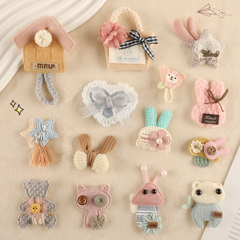 

2024 New Embroidery Patches Handmade Knit DIY Patch No-adhesive Fabric Badges Braid Weaving Clothing Bag Hair Clip Accessories