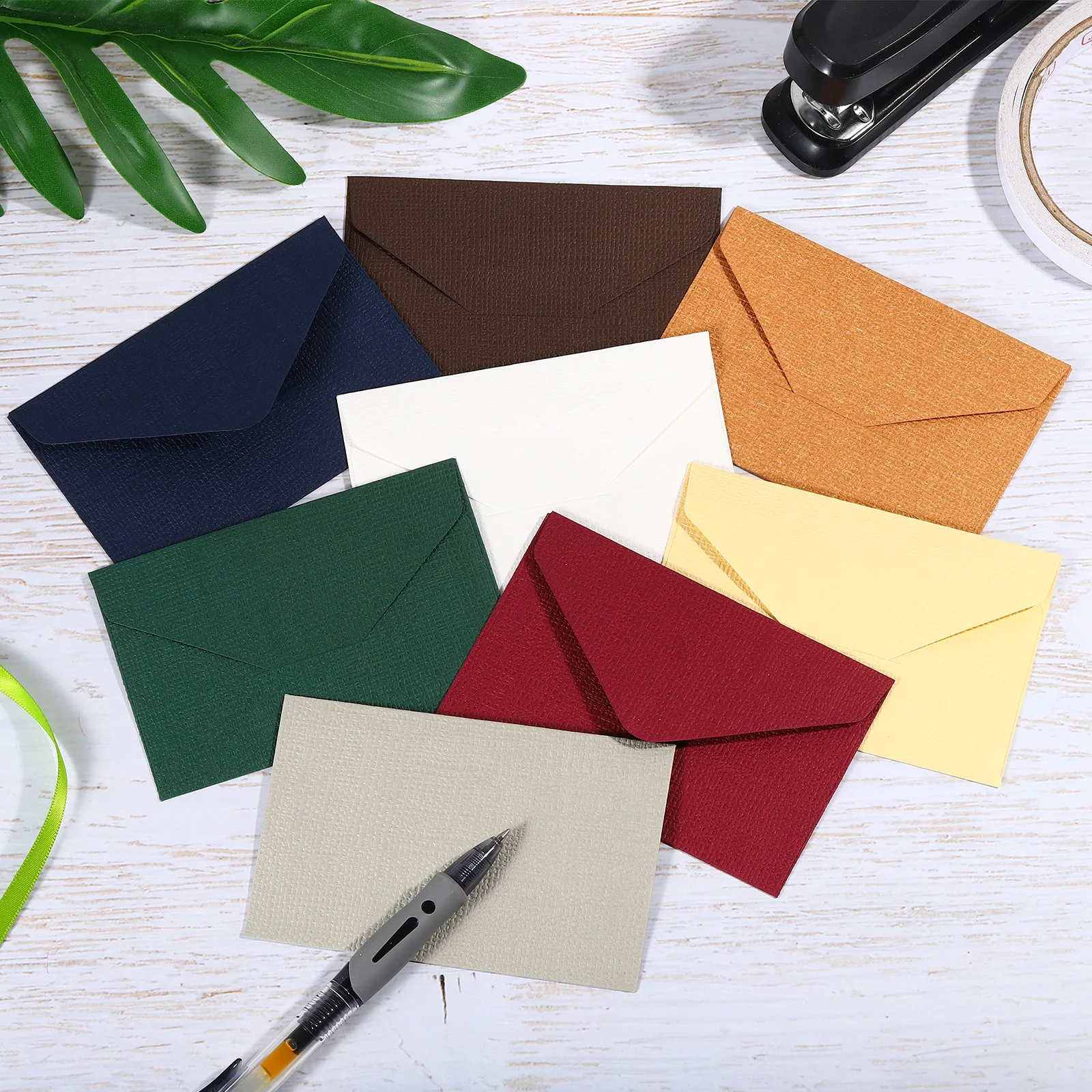 

20Pcs 10.5x7cm Mini Paper Envelopes Linen Textured Retro Envelope Bag for Wedding Party Invitation Greeting Cards Gift Envelopes