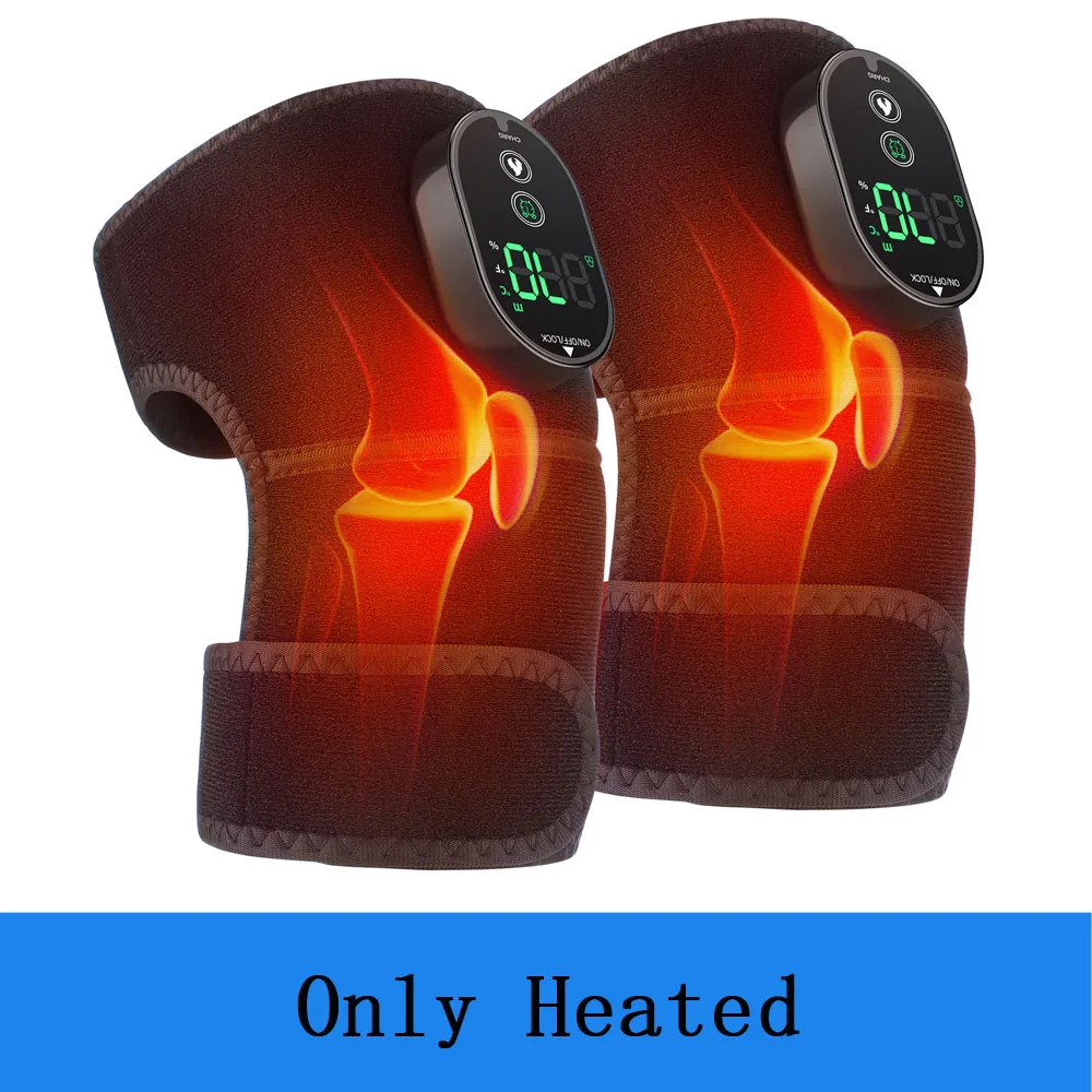Heated Knee Massager Shoulder Elbow Brace 3 In 1 With Vibration, Cordless Rechargeable Heating Knee Warmers Wrap For Shoulder Elbow Knee Stress Relief ,1 Pair - View #2