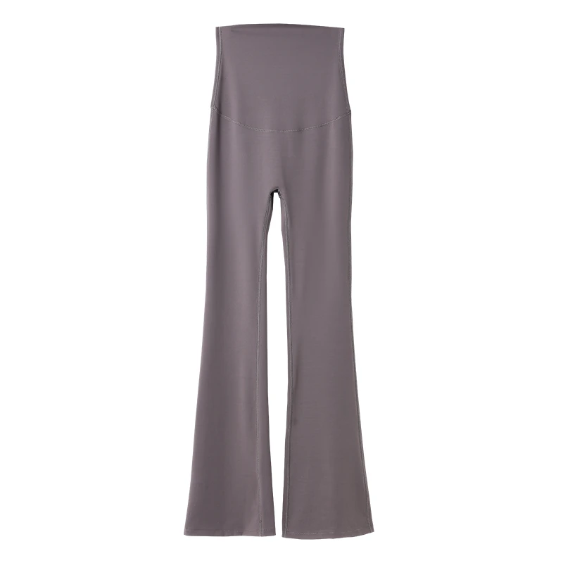 Spring Summer Fashion Slim Maternity Flare Pants Seamless High Waist Sharkskin Boot Cut Yoga Leggings for Pregnant Women