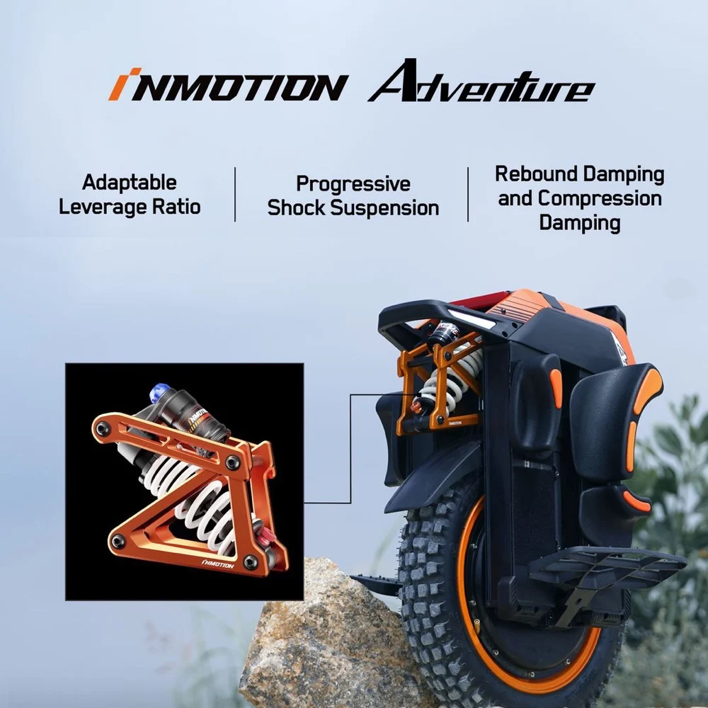 INMOTION Adventure V14 Electric Unicycle 134V 2400Wh Battery 4000W High-Torque Motor C40 INMOTION V14 Suspension
