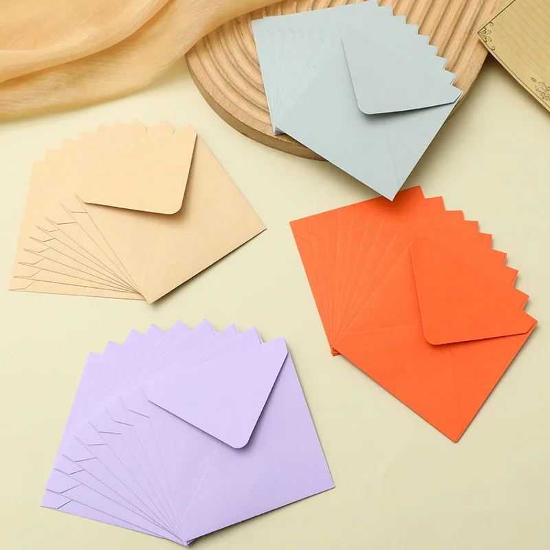 50pcs/lot 16x16cm Envelope Small Business Supplies 120g Paper Invitations Postcards Letters Bag Wedding Stationery Storage