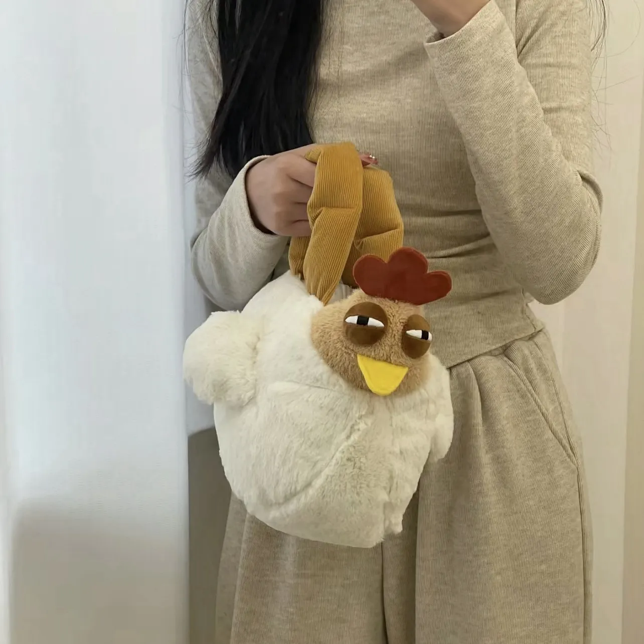 재미있는 도지 치킨 봉제 가방 인형, 알코올 치킨 부드러운 박제 코튼 봉제 토트, 집 장식, 친구 생일 선물