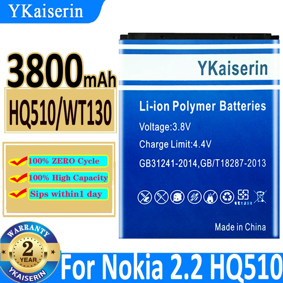 

YKaiserin NEW High Quality 3800mAh Battery HQ 510/WT 130 For Nokia 2.2 HQ510 WT130 Batteries + Tracking Number