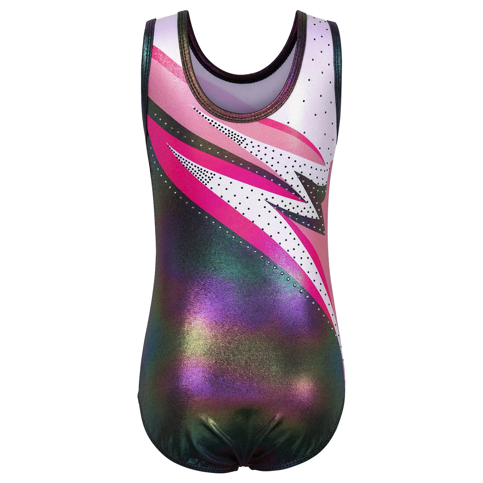 Gradient Color Ballet Leotard for Girls Sleeveless Bodysuit for Practice Performance Dancewear