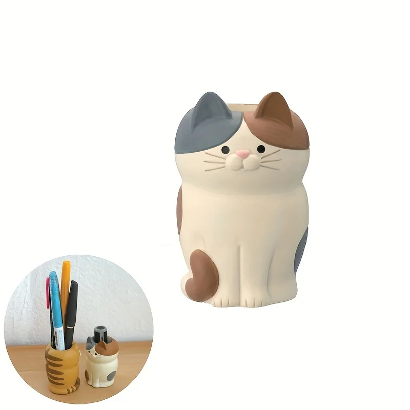 1pc Cute Cat Pen Holder, Desk Organizer for School Office and Home