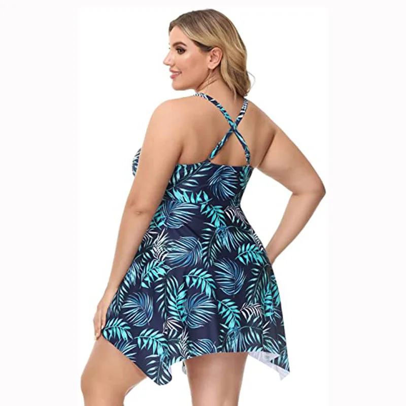 Two Piece Split Swimsuit for Ladies Plus Size Swimsuit and Boxer Shorts sexy bathing suit cover ups