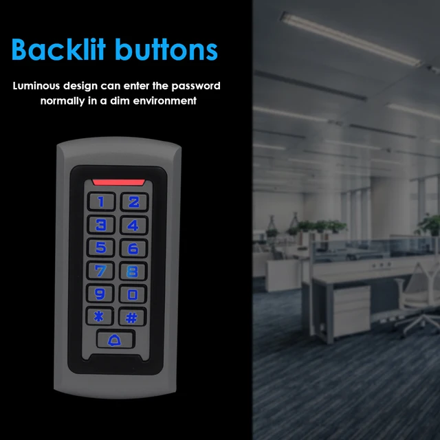 LED Backlight Metal Keypad Wiegand RFID Card Reader 125khz Access Control System Proximity Card Standalone 2000 Users Door Lock 3