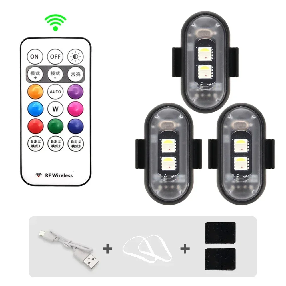 ตัวเลือกสินค้า ไฟ LED RGB แต่งรถจักรยานยนต์ 3 สี แฟลช ไร้สาย