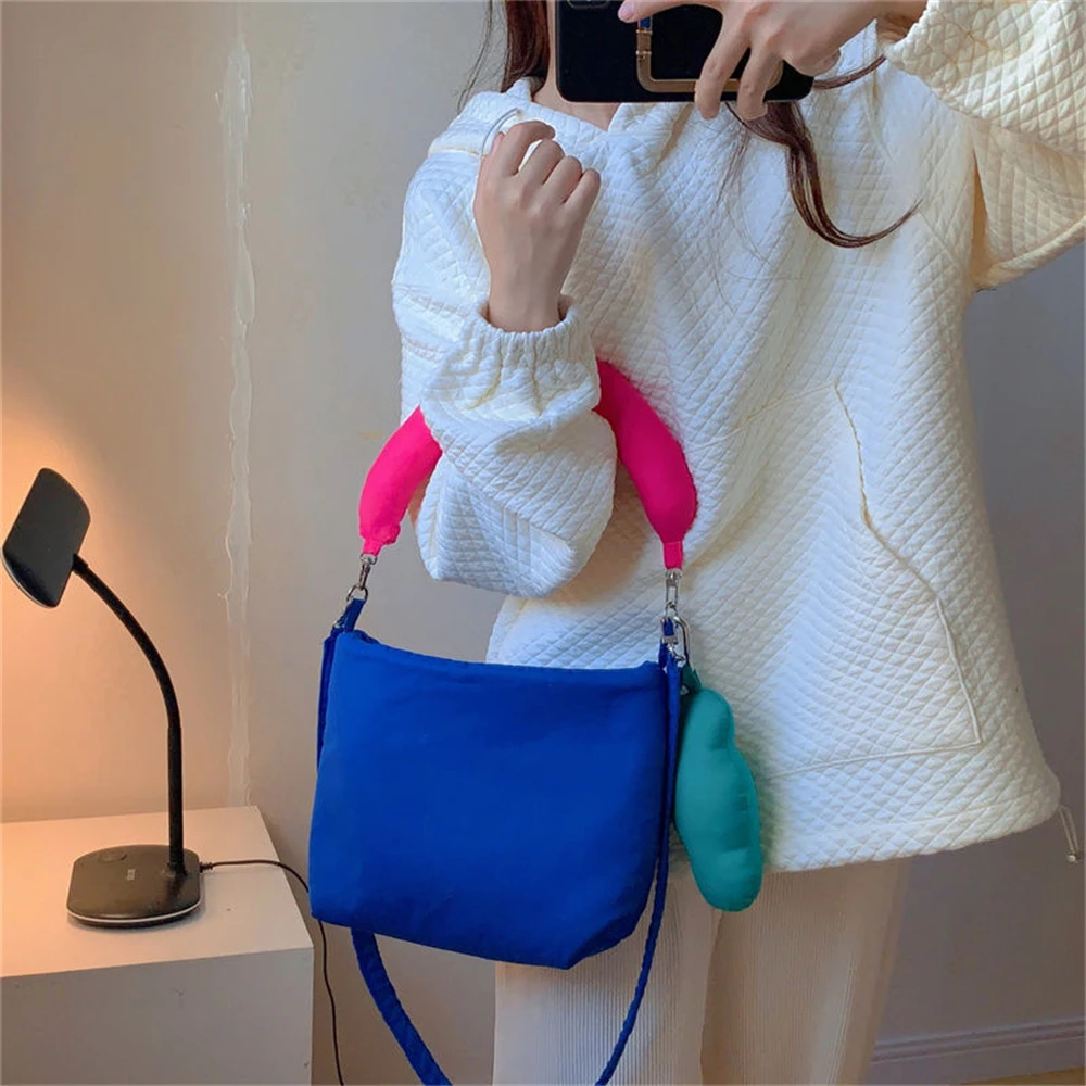 

Women's Bag Autumn Winter Nylon Square Shoulder Bags Handbags Pures and Bags Crossbody Fashion SOFT Buckle Girls Bag All-match