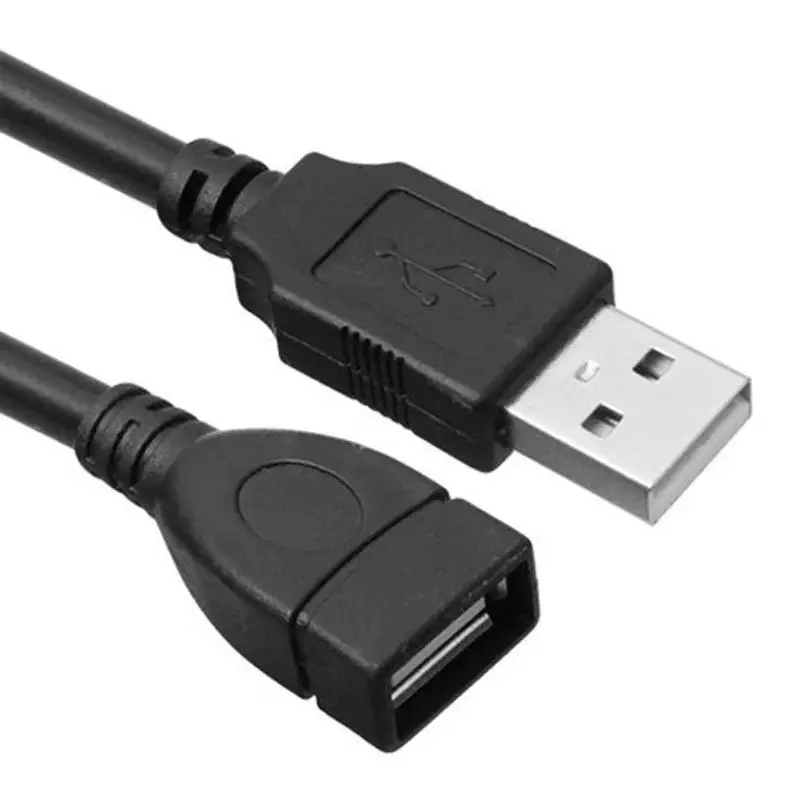 Enhanced USB 2.0 High-Speed Extension Cable with Magnetic Ring - Black, Multiple Lengths Available