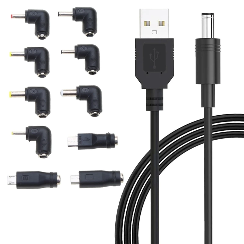 USB To DC5V Power Cable with 10 Adapters