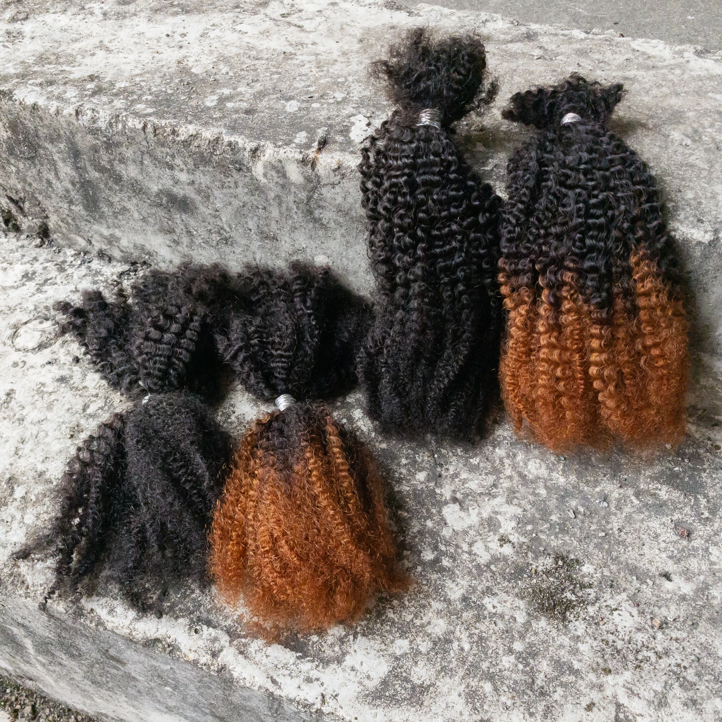 16Inch Raw 4C Afro Kinky Curly Bulk Human Hair No Weft African Braids Crochet Braiding Hair Extensions Locks for Braids Natural 3