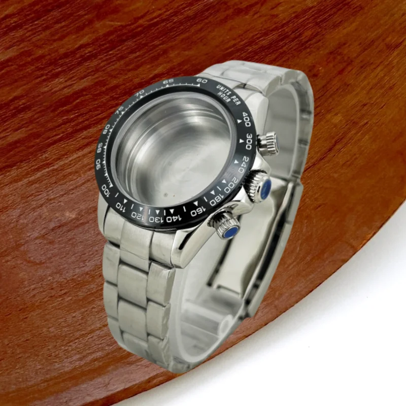 39.3mm Silvery Black Gold Men Watch Steel Case for Daytona VK63