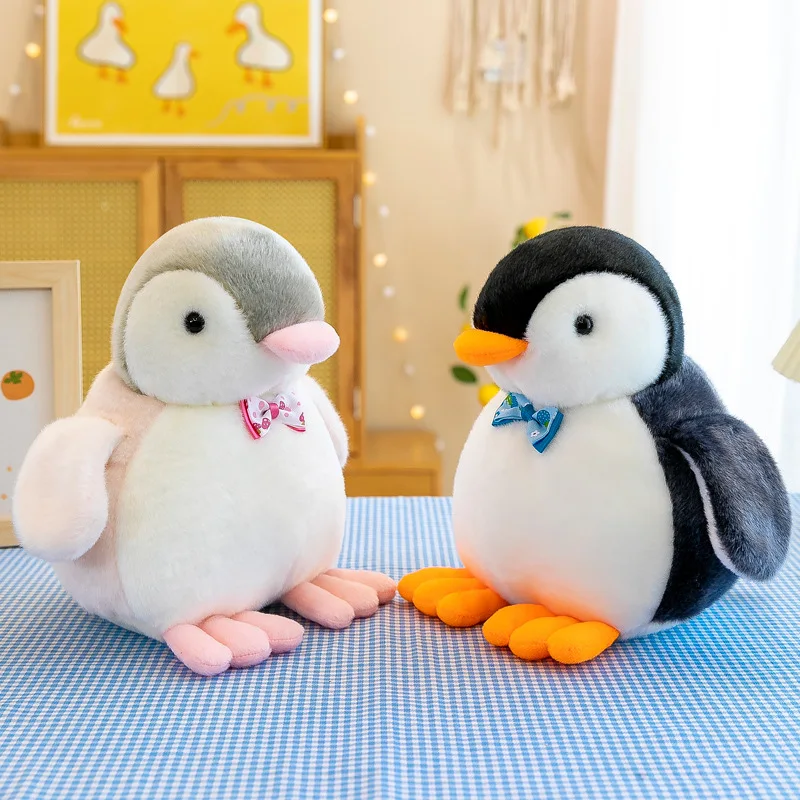 

Cute Couple Penguin Plush Toys Simulation Little Penguin with Bow Stuffed Animals Dolls Soft Bedroom Decoration Birthday Gifts