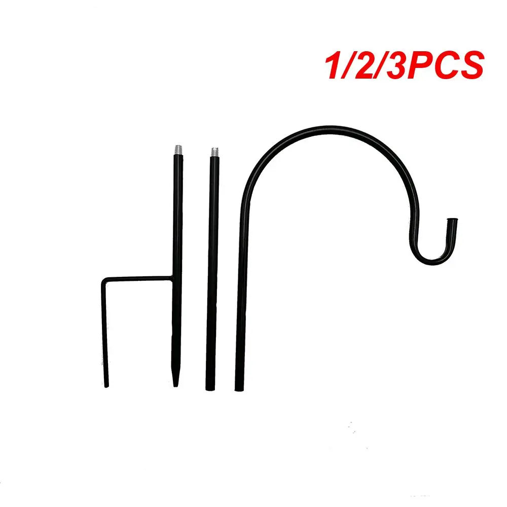 

1/2/3PCS Hook Shepherds Hooks Hanger Garden Bird Hanging Stake Feeder Stand Outdoor Solar Lights Iron Stakes Lantern Flower Pot