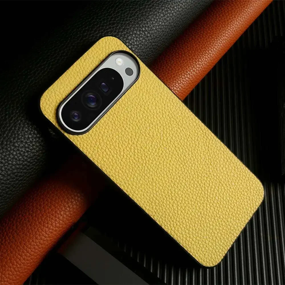 Premium Cowhide Leather Phone Case - Luxury Shockproof Full Protection Back Cover