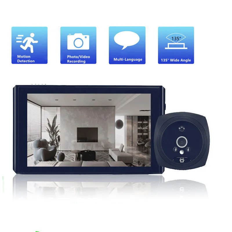 4.3 Digital Peephole Doorbell Door Viewer Camera Motion Detection