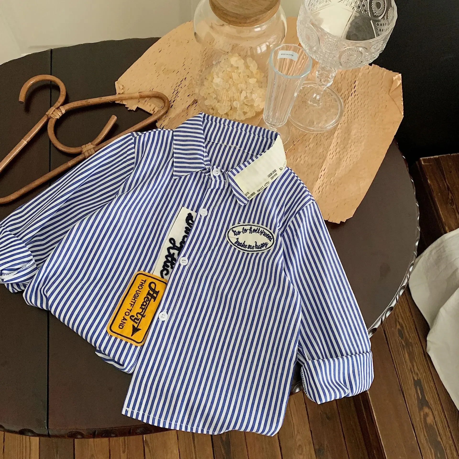 Children's Spring Long Sleeve Shirt Boys Girls Korean Version Cotton Candy Colored Shirt For Kids