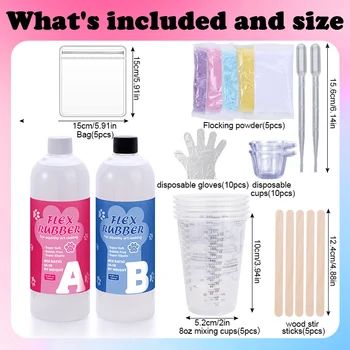 Taba Squishy Kit Liquid Silicone Gel Super Soft Squishy Kit 1:1 AB Ratio Resin Silicone for Molding Hamsters Cat Paws DIY 1