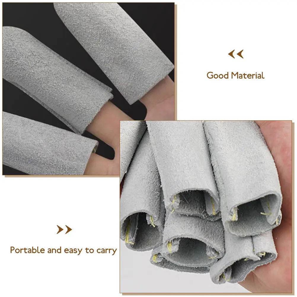 5개입 미끄럼 방지 소가죽 손가락 보호대, 손바느질, 십자수, 뜨개질, 퀼팅, 자수, DIY 손가락 안전 보호