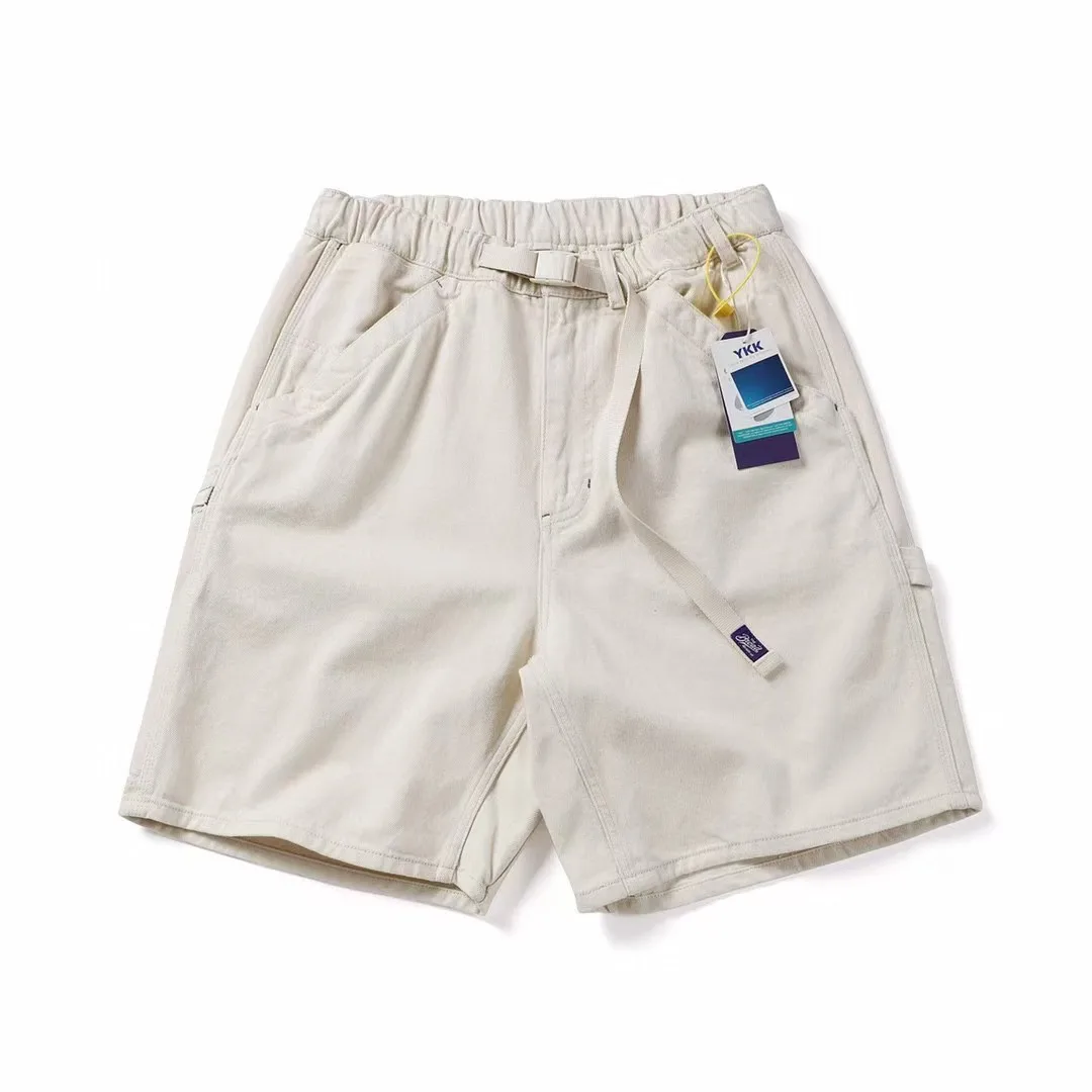 Summer Japan Mountain-Style Outdoor Ready-to-Wear Washed Heavyweight Denim-Like Cargo Casual Men Loose Mid-Length Shorts Rugged