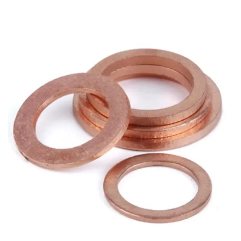 Solid Pure Copper Oil Plugs Washer o-ring Gasket Motorcycle Sump Flat Sealing Spacers M5 M6 M8 M10 M12 M14 M16 M18 M20 M22 M24