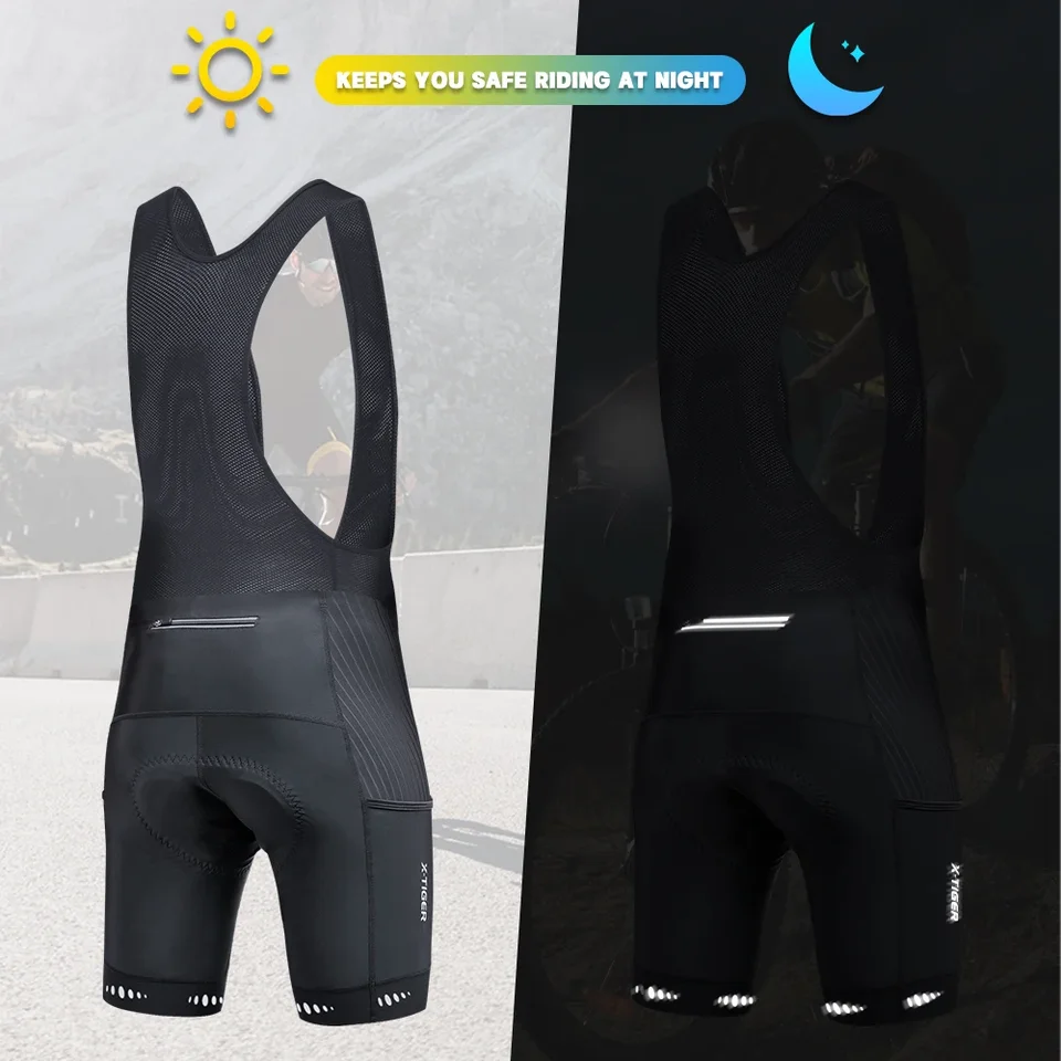 Salopette Corta Da Ciclismo Uomo Con Imbottitura In Gel 19D – Pantaloncini 3/4 Traspiranti E Asciugatura Rapida, 3 Tasche Posteriori, Taglie S-XXXL