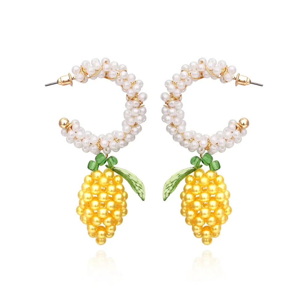 

Серьги из бисера, подвеска, оригинальный график, ручная вязка, богемный сплав, C-образные простые серьги