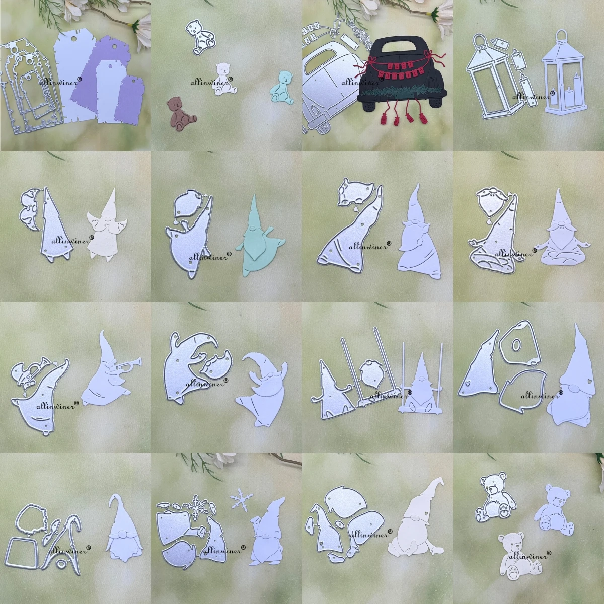 Gnome Auto Bär Metall Stanzformen Schablonen für DIY Scrapbooking dekorative Prägung Handwerk Stanzvorlage