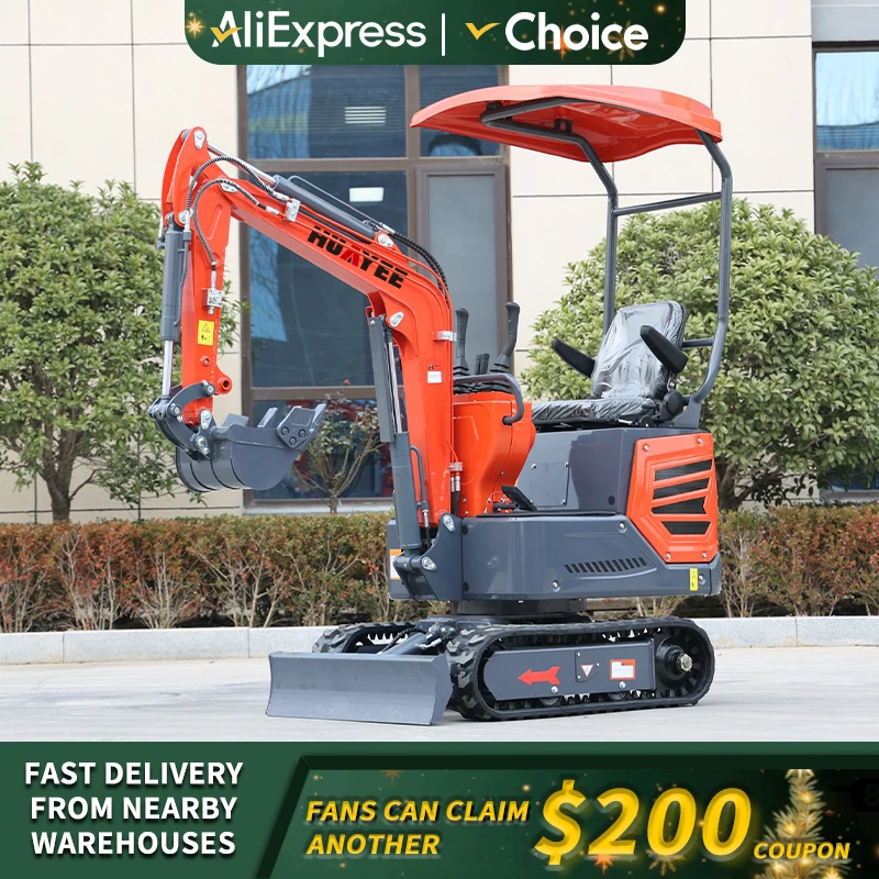 1 ton mini excavator multifunctional agricultural household excavator China factory manufacturer customizable fast delivery