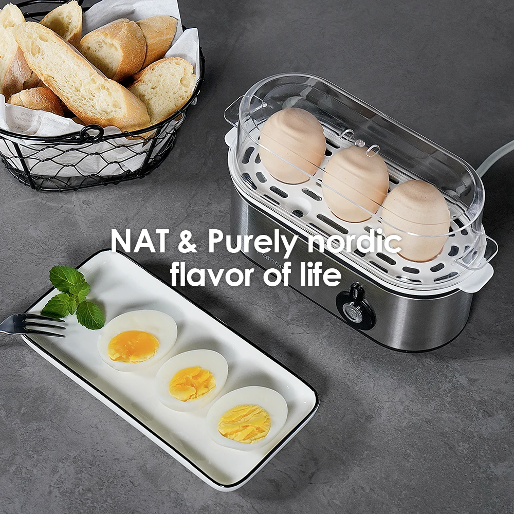 Kbxstart 220V Multifunction Electric Egg Boiler Cooker Stainless Steel Boiled Eggs Breakfast Machine Kitchen Cooking Tools