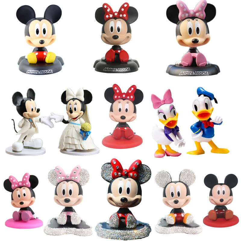 Anime Cartoon Mickey Mouse Donald Duck Action Figure Kawaii Model Toy Cake Decoration Car Ornament Doll Compleanno Regalo Di Natale
