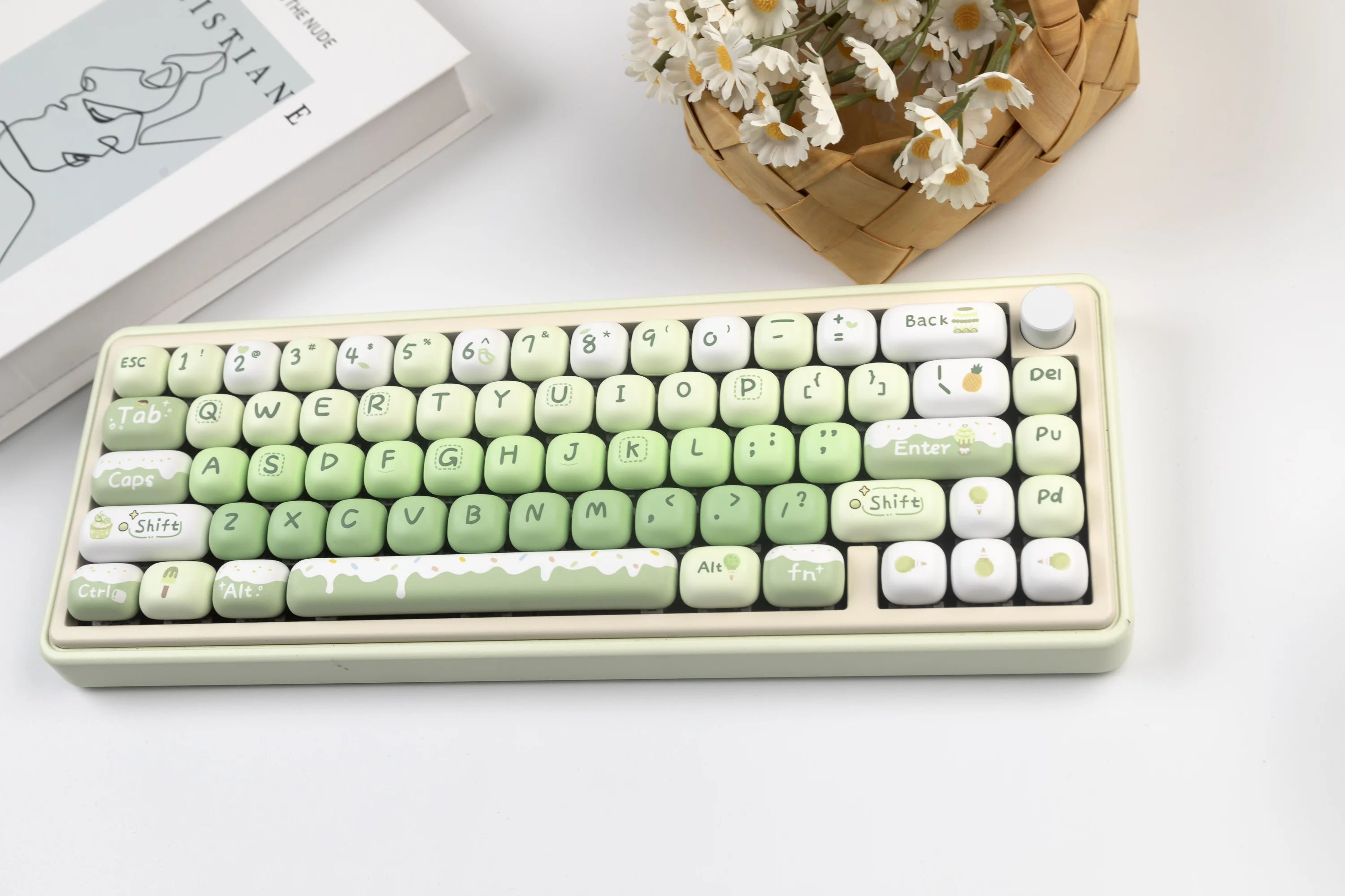 Kawaii Matcha Ice Cream Mog Profile Keycaps (138 Keys)
