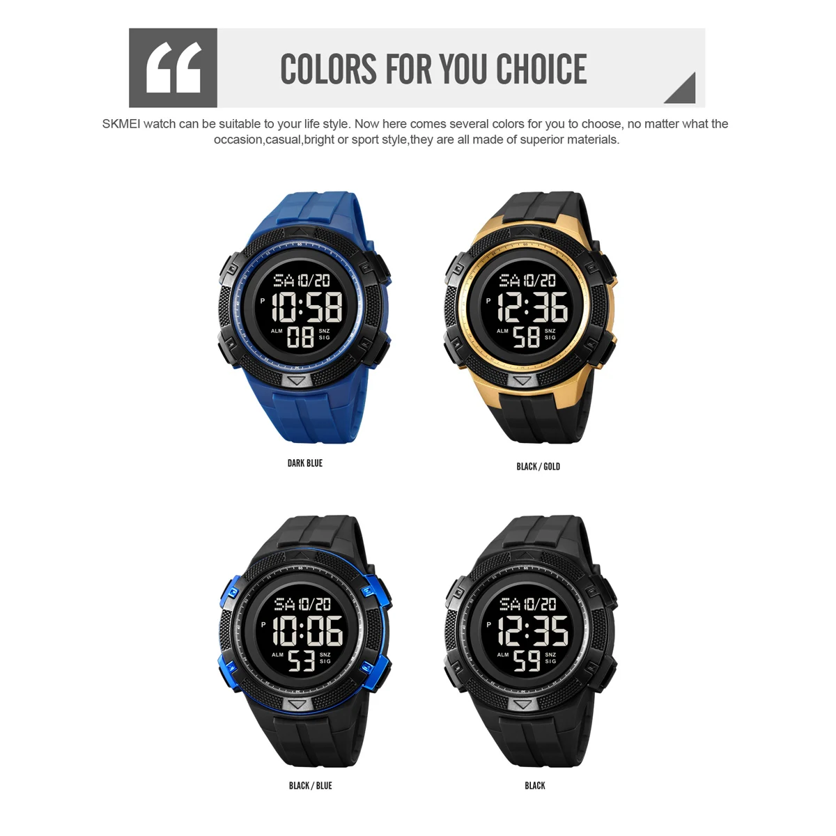 SKMEI Military LED Electronic Man Watch 2Time Countdown Date Alarm Week Men's Wristwatches Waterproof Male Clock Reloj Hombre