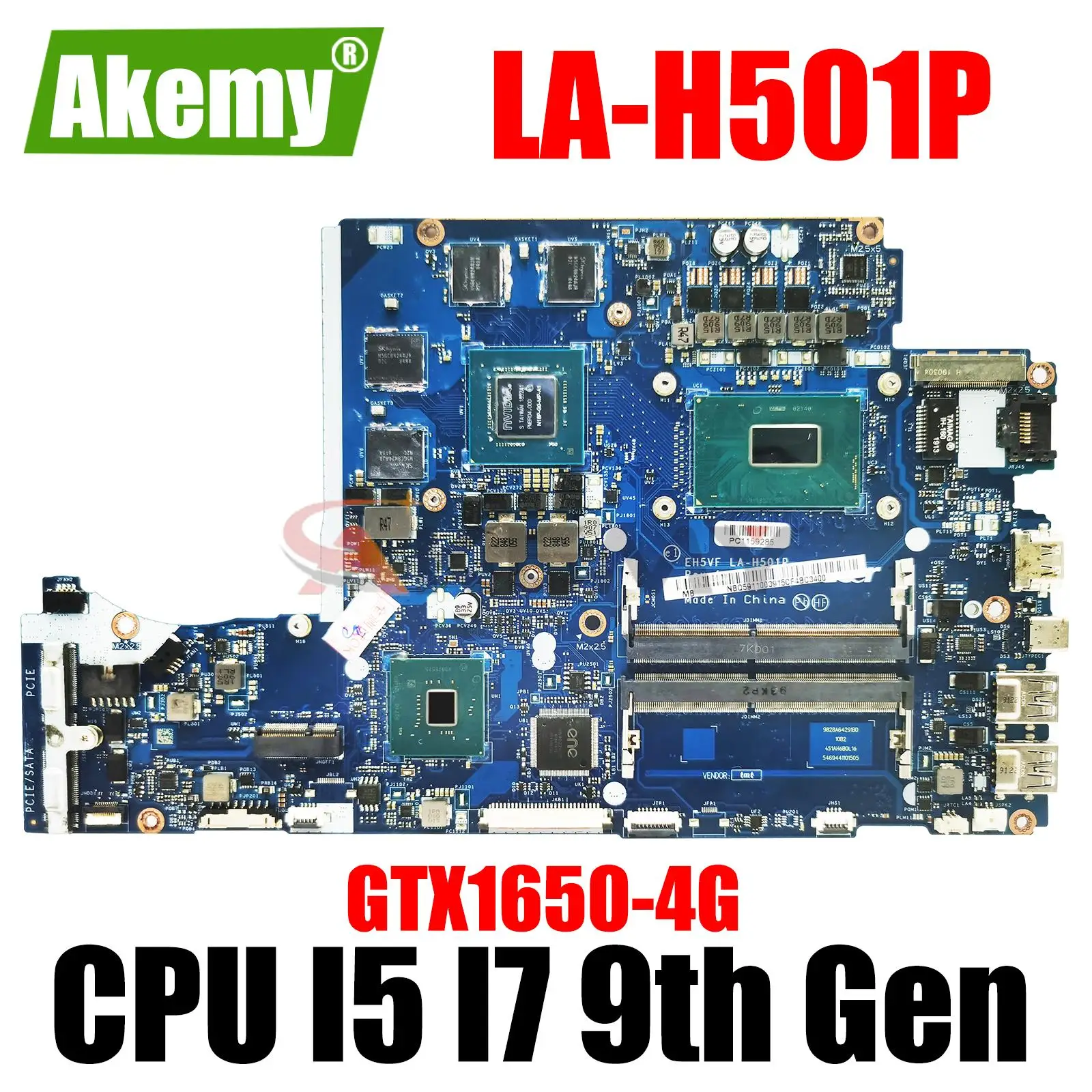 

AN515-54 LA-H501P motherboard GTX1650 4G GPU I5 I7 9th Gen CPU for Acer AN515-54 A715-74G EH5VF Laptop motherboard mainboard