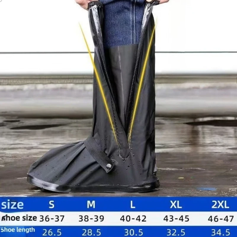 Thicken High Tube Outdoor Camping Waterproof Shoes Reusable Motorcycle Cycling Bike Rain Boot Shoes Covers Rainproof Shoes Cover