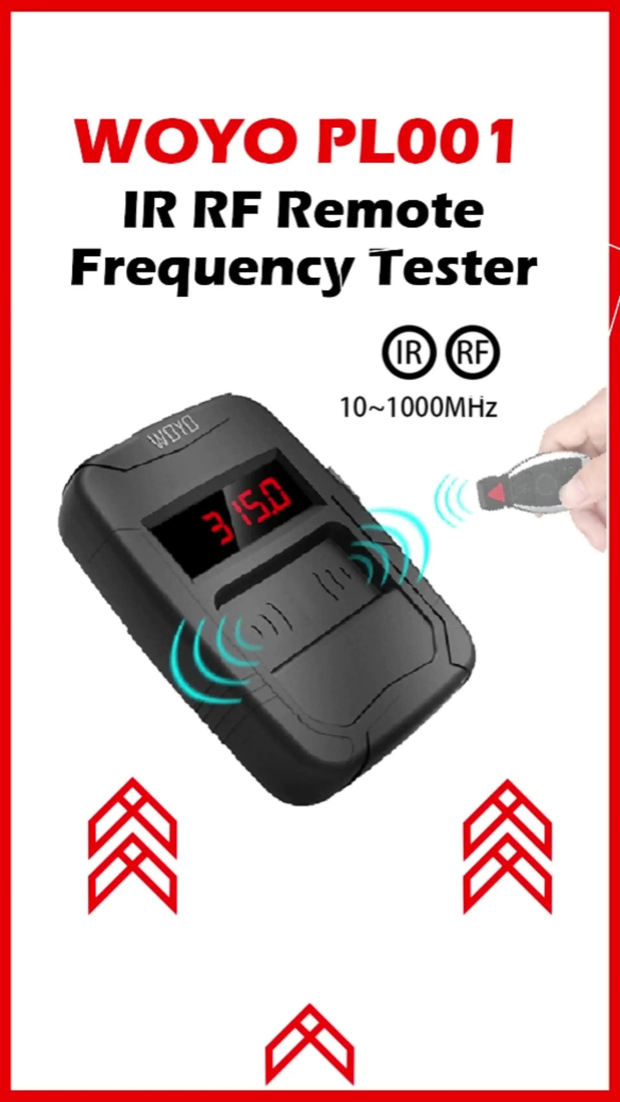 Testeur De Fréquence De Télécommande, Outils De Testeur De Télécommande Sans Fil, Compteur De Fréquence à Chiffres Portatif, Compteur De Fréquence Numérique Portatif Universel 250-450 MHz