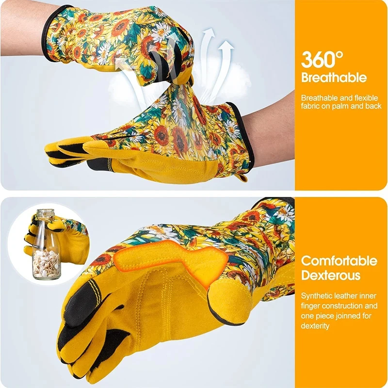 Work gloves gardening gloves outdoor gardening microfiber leather anti-thorn weeding sports motorcycle driver wear-resistant gloves with touch screen