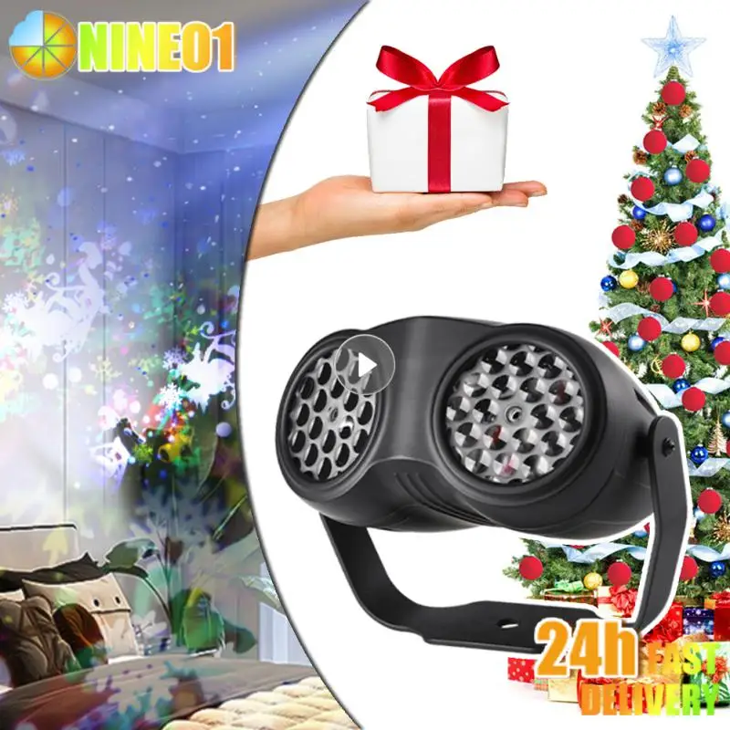 

Christmas Snowfall Projector Light Double-tube Updated Snowflake Projector Lamp Outdoor Holiday Rotating Falling Snow Spotlight