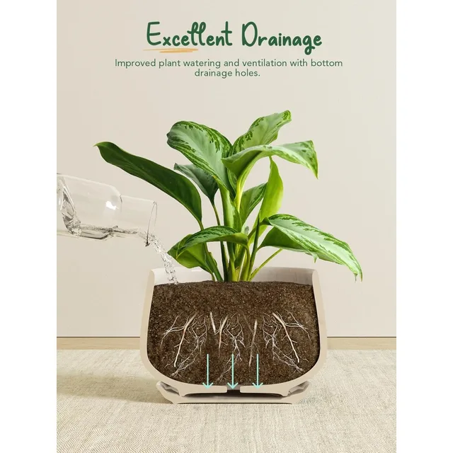 Set of 3 Ceramic Plant Pots 4