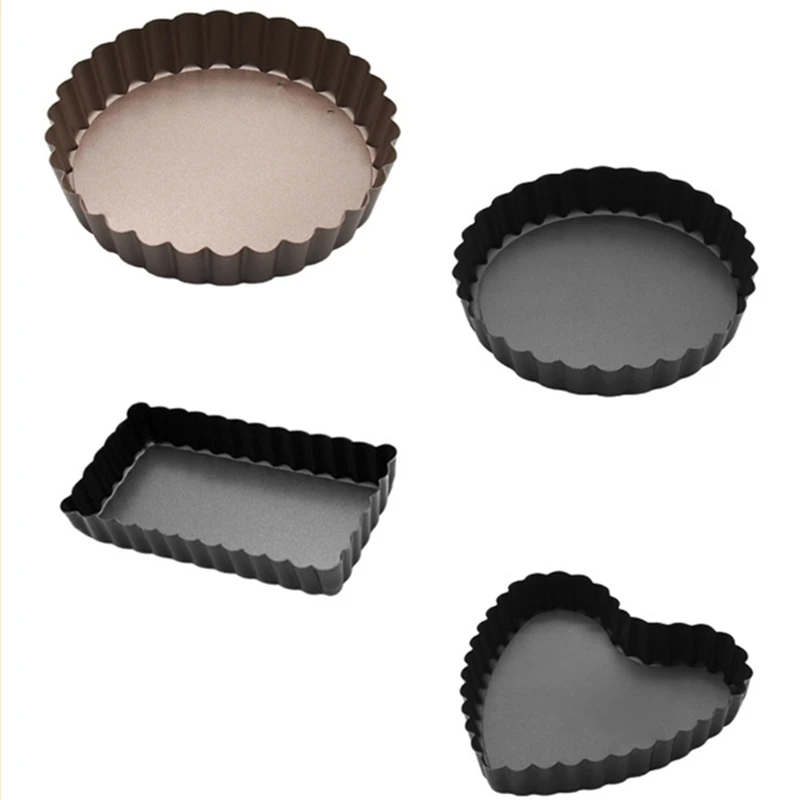 

Carbon Steel Non-stick Cake Mold Live Bottom Round Square Egg Tart Baking Pan Multifunctional Pie Plate Kitchen Baking Tools