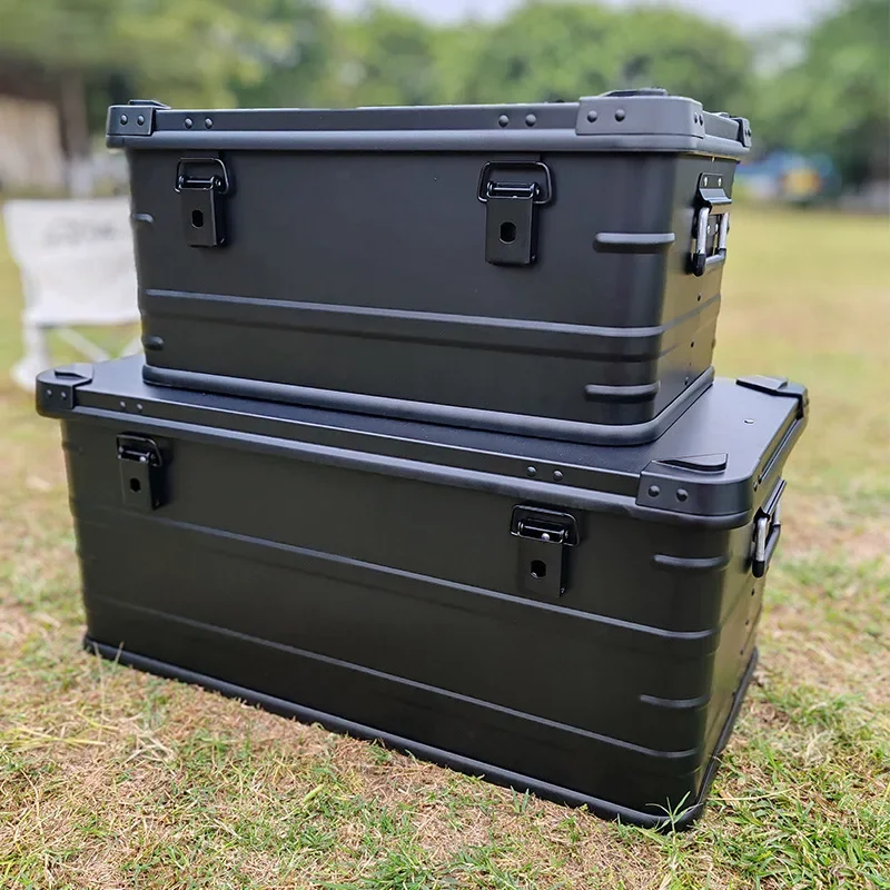 Built for outdoor adventure and everyday durability, this Aluminum Alloy Travel Storage Box is your all-in-one solution for secure, rugged storage. Crafted from high-quality aluminum alloy and finished in sleek black, it offers long-lasting performance fo 4