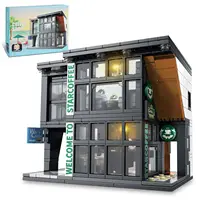 City Coffee House Building Blocks Set for Adults, Street View Construction Toy with Light, Christmas Gift for Kids (581 PCS) 1