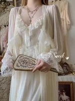Vintage femme Court Style mince Tulle Robe/chemise de nuit dames princesse chemises de nuit conte de fées pyjamas vêtements de nuit vêtements pour femmes 2
