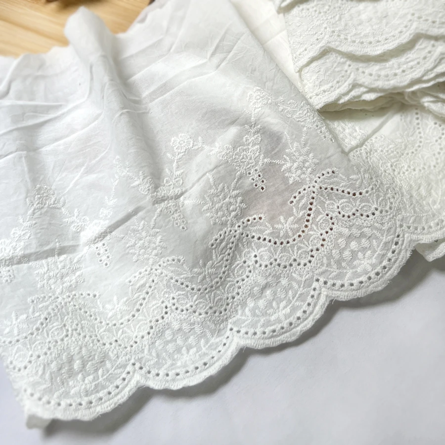 

Cotton Cloth Lace Trim Fabric Garment Needlework Sewing DIY Handmade Accessories Clothes Decoration 19Yards 18CM 566